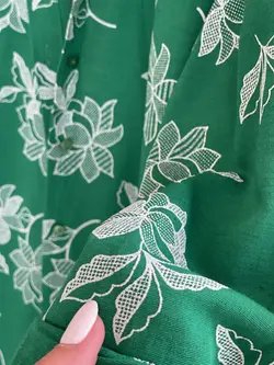 شومیز طرح برجسته ترک اورجینال طرح برگ و گل