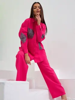 شومیز پولک دوزی ترک طرح برگی