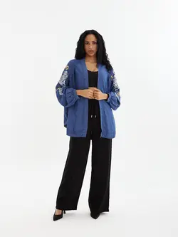 کیمونو جین کاغذی پولک دوزی اورجینال طرح گل orfeo negro