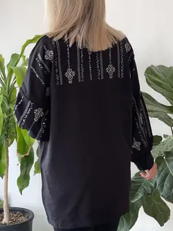 رویه(مانتو)پولک دوزی گلدوزی ترک طرح مینا