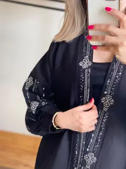 رویه(مانتو)پولک دوزی گلدوزی ترک طرح مینا