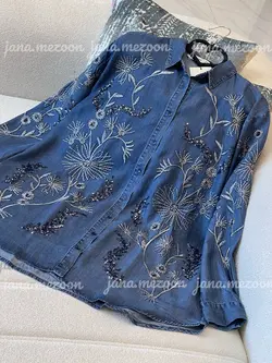 شومیز جین گلدوزی پولک دوزی ترک اورجینال طرح لیدی