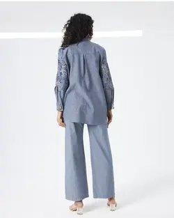 شومیز جین گلدوزی پولک دوزی اورجینال ترک طرح فرشته