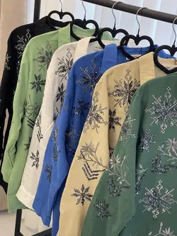 شومیز گلدوزی پولک دوزی ترک اورجینال طرح ابریشم