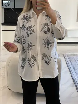 شومیز گلدوزی پولک دوزی ترک اورجینال طرح ابریشم