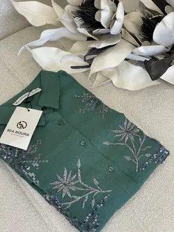 شومیز گلدوزی پولک دوزی ترک اورجینال طرح ابریشم