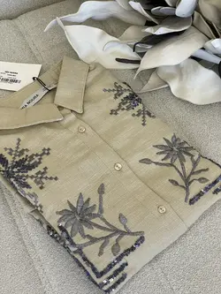 شومیز گلدوزی پولک دوزی ترک اورجینال طرح ابریشم