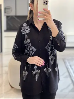 شومیز گلدوزی پولک دوزی ترک اورجینال طرح صنم