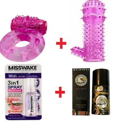 حلقه ویبراتور ضخیم گرید A + کاندوم سیلیکونی خاردار ضخیم (اورجینال) + اسپری ویگا مشکی دوز یک میلیون 45میل(آلمانی) + اسپری خوشبوکننده دهان میسویک اکالیپتوس