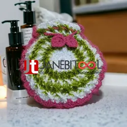 لیف دستبافت مدل گل با کاموا سوزنی گرم بالا