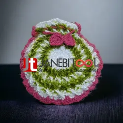 لیف دستبافت مدل گل با کاموا سوزنی گرم بالا