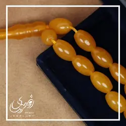 تسبیح سنگ طبیعی 33 دانه عقیق زرد شرف الشمس هلی تراش