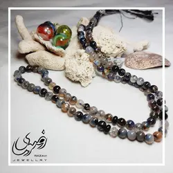 تسبیح سنگ طبیعی 101 دانه عقیق شجری