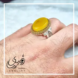 انگشتر نقره مردانه شرف الشمس طرح قطره