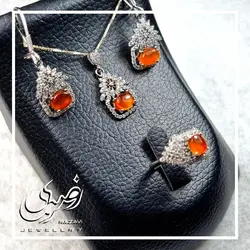 نیم ست نقره زنانه عقیق یمنی