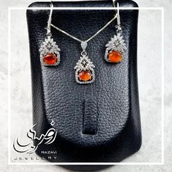 نیم ست نقره زنانه عقیق یمنی