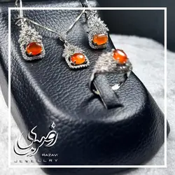 نیم ست نقره زنانه عقیق یمنی