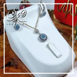 نیم ست نقره زنانه فیروزه نیشابوری طرح چشم