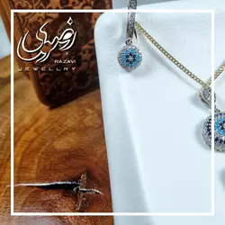 نیم ست نقره زنانه فیروزه نیشابوری طرح چشم