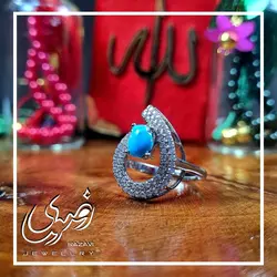 نیم ست نقره زنانه فیروزه نیشابوری طرح اشک