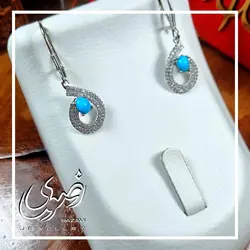 نیم ست نقره زنانه فیروزه نیشابوری طرح اشک