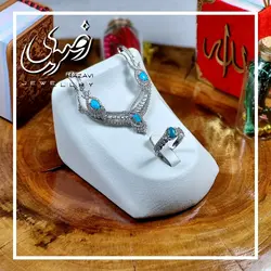 نیم ست نقره زنانه فیروزه نیشابوری طرح عروس