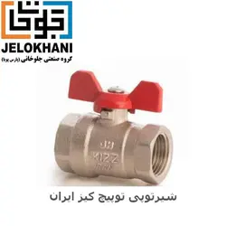 شیر توپی کلکتوری تو پیچ برنجی کیز ایران سایز 1/2