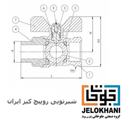 شیر توپی کلکتوری رو پیچ برنجی کیز ایران سایز 1