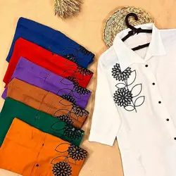 شومیزبابوس پولک گلدوزی طرح رز