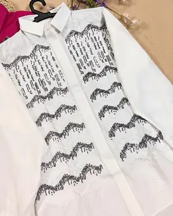 شومیز تمام پولک مدل موجی