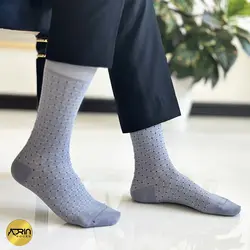 جوراب مردانه ساق دار طرح لوزی نقطه ای ❤️ | بسته 12 عددی