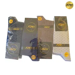 جوراب مردانه ساق دار طرح لوزی نقطه ای ❤️ | بسته 12 عددی