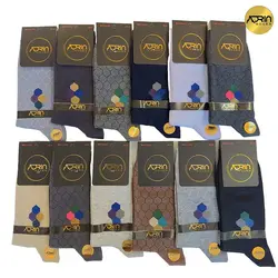 جوراب مردانه ساق دار طرح شش ضلعی❤️ | بسته 12 عددی