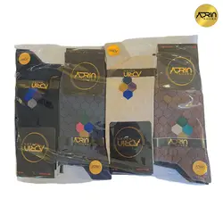 جوراب مردانه ساق دار طرح شش ضلعی❤️ | بسته 12 عددی