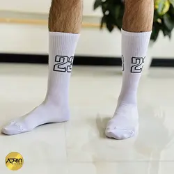 جوراب مردانه ساق دار ورزشی سفید ❤️ | بسته 12 عددی