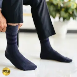 جوراب مردانه ساق دار طرح کبریتی سه خط ❤️ | بسته 12 عددی