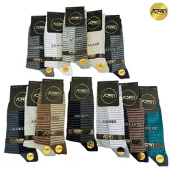 جوراب مردانه ساق دار طرح رینگی قرینه ❤️ | بسته 12 عددی