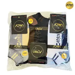 جوراب مچی مردانه طرح کف دوبل آدرین ❤️ | بسته 12 عددی