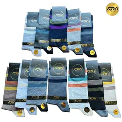 جوراب مردانه ساق دار طرح سه خط اسپرت ❤️ | بسته 12 عددی