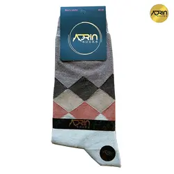 جوراب مردانه ساق دار طرح لوزی رنگی ❤️ | بسته 12 عددی