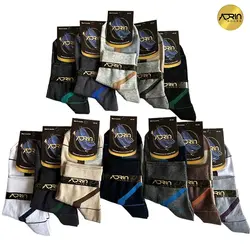 جوراب نیم ساق مردانه طرح سه رنگ کف دوبل ❤️ | بسته 12 عددی