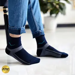 جوراب نیم ساق مردانه طرح دو رنگ خطی ❤️ | بسته 12 عددی