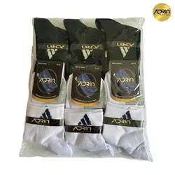 جوراب نیم ساق مردانه طرح آدیداس وسط کش ❤️ | بسته 12 عددی