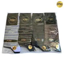 جوراب مردانه ساق دار طرح خطوط ناقص ❤️ | بسته 12 عددی