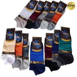 جوراب مچی مردانه طرح دو رنگ نقطه ای ❤️ | بسته 12 عددی