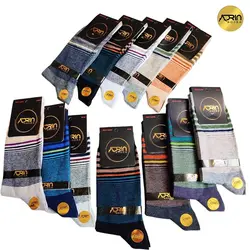 جوراب مردانه ساق دار طرح رینگی ❤️ | بسته 12 عددی