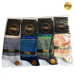 جوراب مردانه ساق دار طرح رینگی ❤️ | بسته 12 عددی