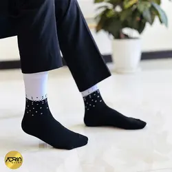 جوراب مردانه ساق دار طرح دو رنگ نقطه ای ❤️ | بسته 12 عددی