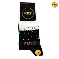 جوراب مردانه ساق دار طرح دو رنگ نقطه ای ❤️ | بسته 12 عددی