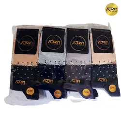 جوراب مردانه ساق دار طرح دو رنگ نقطه ای ❤️ | بسته 12 عددی